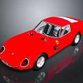 Red Ferrari Classic Sports Car With Vintage Design And Sleek Body On Reflective Surface