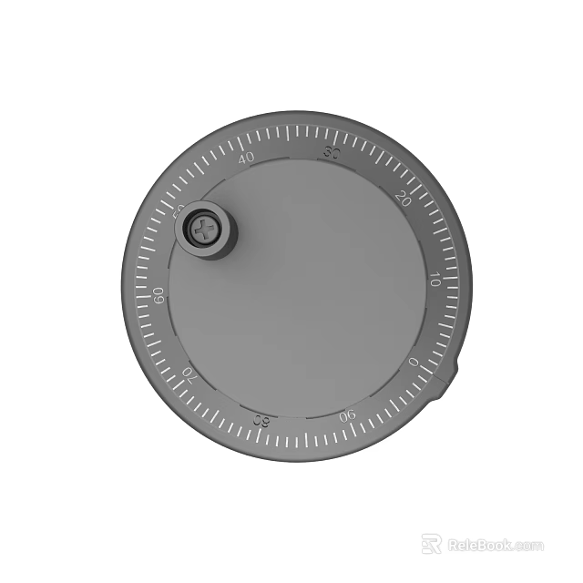 Circular Gray Control Knob With Scales For Precise Equipment Adjustment 3d model 