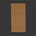 Golden Brown Rectangular Waffle With Crispy Grid Pattern On Dark Background