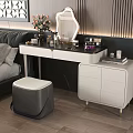 Modern Bedroom Dressing Table With Mirror Flower Bouquet Cosmetics Stool And Drawer Cabinet