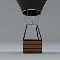 Vibrant Rainbow Colored Hot Air Balloon With Multiple Stripes And Basket