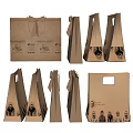 Eco Friendly Kraft Paper Bags With Handles Bowknot And Printed Patterns