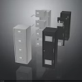 Modern Filing Cabinets With Multiple Drawers And Door Storage In White And Black