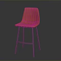 Stylish Orange Upholstered Bar Stool With Metal Legs And Modern Design