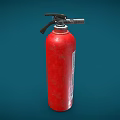 Red Fire Extinguisher With Safety Instruction Label For Fire Emergency Preparedness
