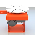 Orange Industrial Equipment With Round White Turntable And Motorized Sturdy Base