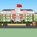 Primary School Campus SU Model 3d model