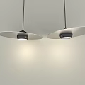 Modern Hanging Pendant Light With Multiple White Circular Layers And Black Central Column 3d model
