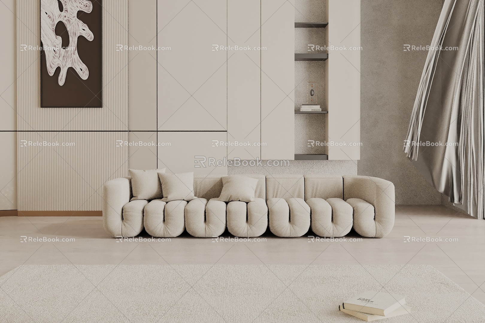 Three-seat sofa 3d model