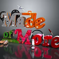 Creative Wall Decor With Colorful 3D Letters And Small Decorative Objects