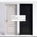 Modern White and Black Panel Doors with Gold Handles and Arch Square Panel Design
