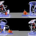 TOP TOY Exhibition Stand With Rotating Structure Blue Lighting And Carrot Models 3d model