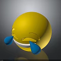 Yellow Smiling Emoji With Blue Tears Laughing And Crying Expression For Daily Use