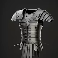Black Roman Weapon Armor With Detailed 3D Design And Decorative Shoulder Plates