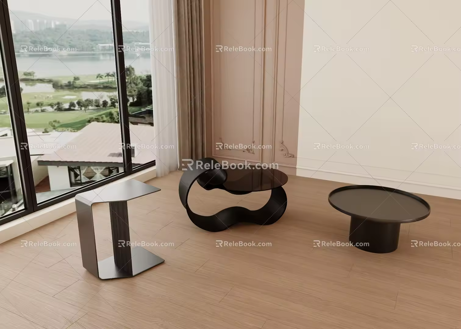 Coffee table side table 3d model