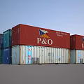 Colorful Stacked Container Building With P&O Logo And South East Asia Sign