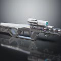 Futuristic Sci Fi Weapon With Metallic Structure Scope Intricate Design And Reflective Surface 3d model