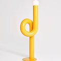 Modern Yellow Floor Lamp With Curved Loop Design For Contemporary Interior Decor 3d model