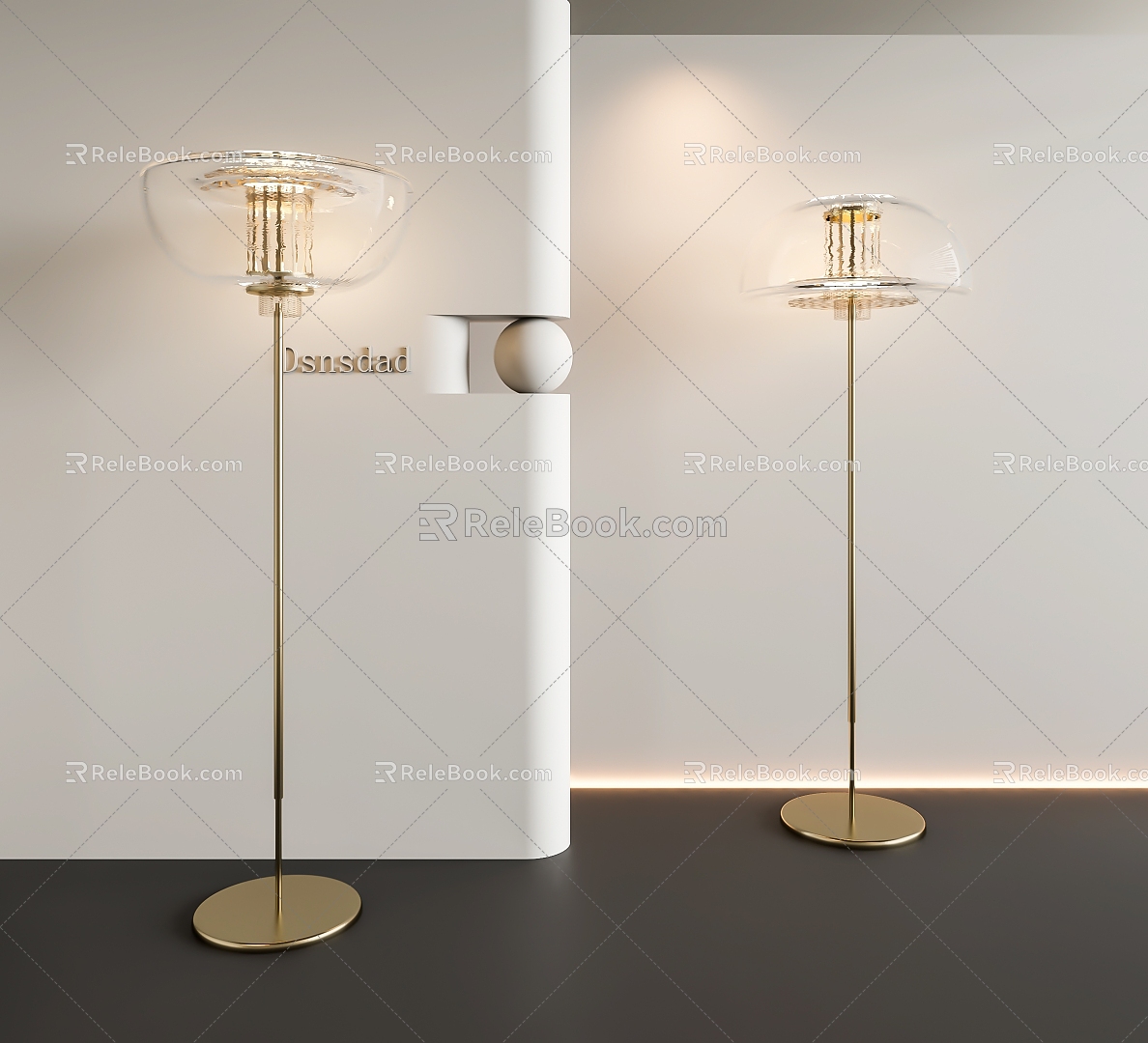 Modern Floor Lamp Glass Floor Metal Floor Lamp 3d model