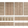 Various Bamboo Room Dividers With Woven Patterns And Panel Designs 3d model