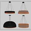 Modern Pendant Lights with Circular Ribbed Wooden Design and Warm Ambient Lighting