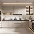 Modern Kitchen Interior With White Cabinets Marble Countertop And Stainless Steel Appliances