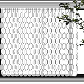 White Honeycomb Design Window Blinds Filtering Natural Light Through Window Indoors 3d model