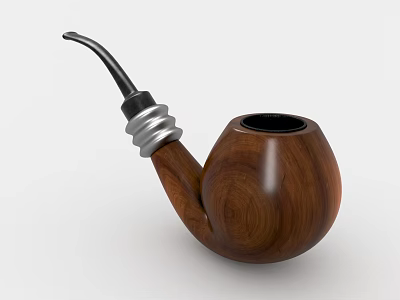 Elegant Wooden Pipe Ornament Decoration Piece For Home Decor 3d model