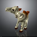 Decorative White Camel Figurine With Orange Hump Red Hooves And Detailed Design