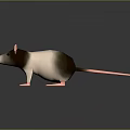 3D Rendered Rat Character With White And Brown Fur And Pink Ears
