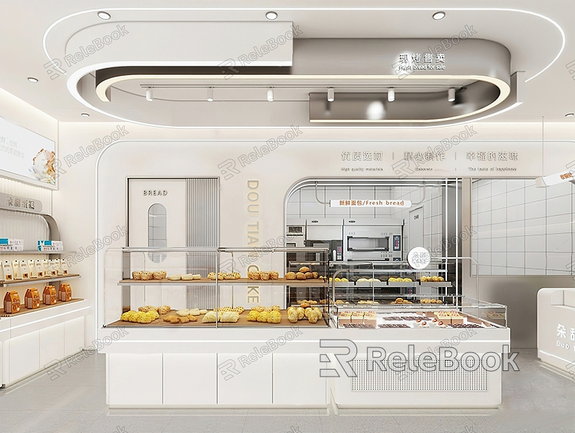 Modern Cake Shop Baking Cake Shop model