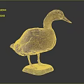 Duck Taxidermy Mounted on Patina Stone Base with Dark Background
