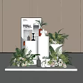 Modern Meichen Window Display Point Meichen Materials Flowers and Plants Flower Art Meichen Window Meichen Display Area Ground Pile Billboard Floral Combination Plant Combination 3d model
