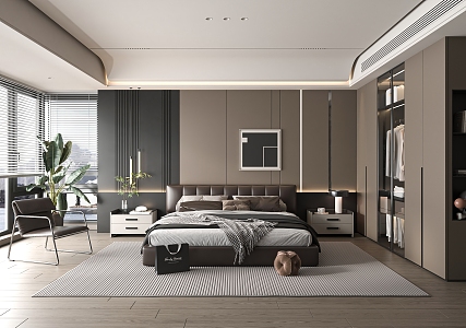 Italian Bedroom Master Bedroom Double Bed 3d model