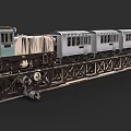 Vintage Steam Train With Multiple Silver Cars On Steel Rail Tracks