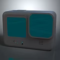 Portable Electronic Device Featuring Dual Blue Screens White Body Control Buttons And Indicator Lights