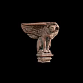 Artistic Handcrafted Winged Lion Sculpture With Intricate Carving And Pedestal Base