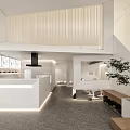 Modern Bubble Tea Shop With Large Glass Windows White Awning And Indoor Seating Area