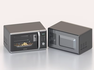 Modern Black Microwave Ovens With Sleek Design For Kitchen Appliances 3d model