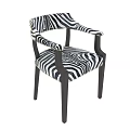 Zebra Print Armchair With Wooden Arms And Black Legs Modern Design