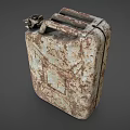 Rusty Old 20 Liter Metal Jerry Can With Weathered Surface And Vintage Design