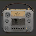 Vintage Retro Radio Speaker With Wooden Handle Metal Body Knobs and FM