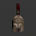 Ancient Greek Bronze Warrior Helmet With Red Plume And Animal Figure