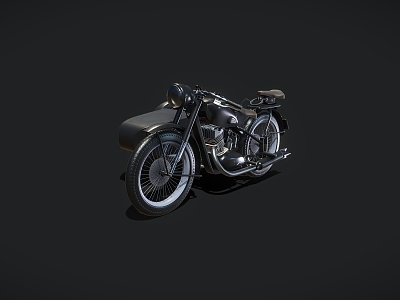 Old motorcycle. 3d model