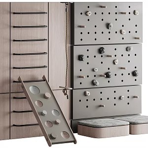 Children climbing the wall 3d model