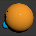 Yellow Round Emoji Daily Life Decoration With Blue Sweat Drop And Sad Face
