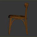 Comfortable Leisure Chair Featuring Wooden Frame Leather Seat And Curved Backrest Retro Design