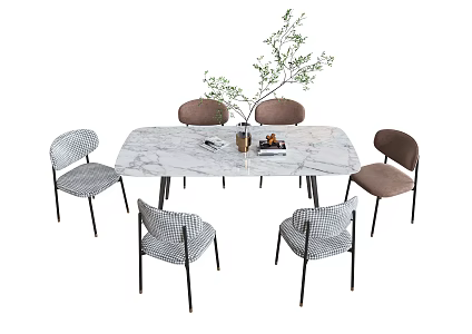 Modern Dining Table and Chair 3d model