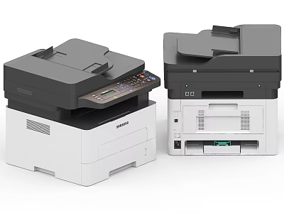 Efficient Modern Multifunction Office Printers With Control Panel And Paper Output Tray Design 3d model