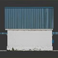 Small White House Model With Blue Roof Porch And Blue Door